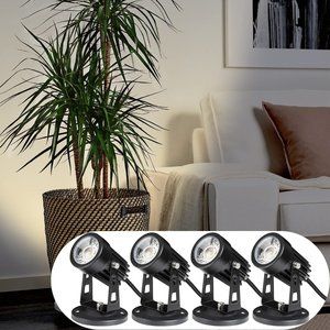 New  SUNVIE 4 Pack LED Spotlight Indoor for Plants Up Lights 120V